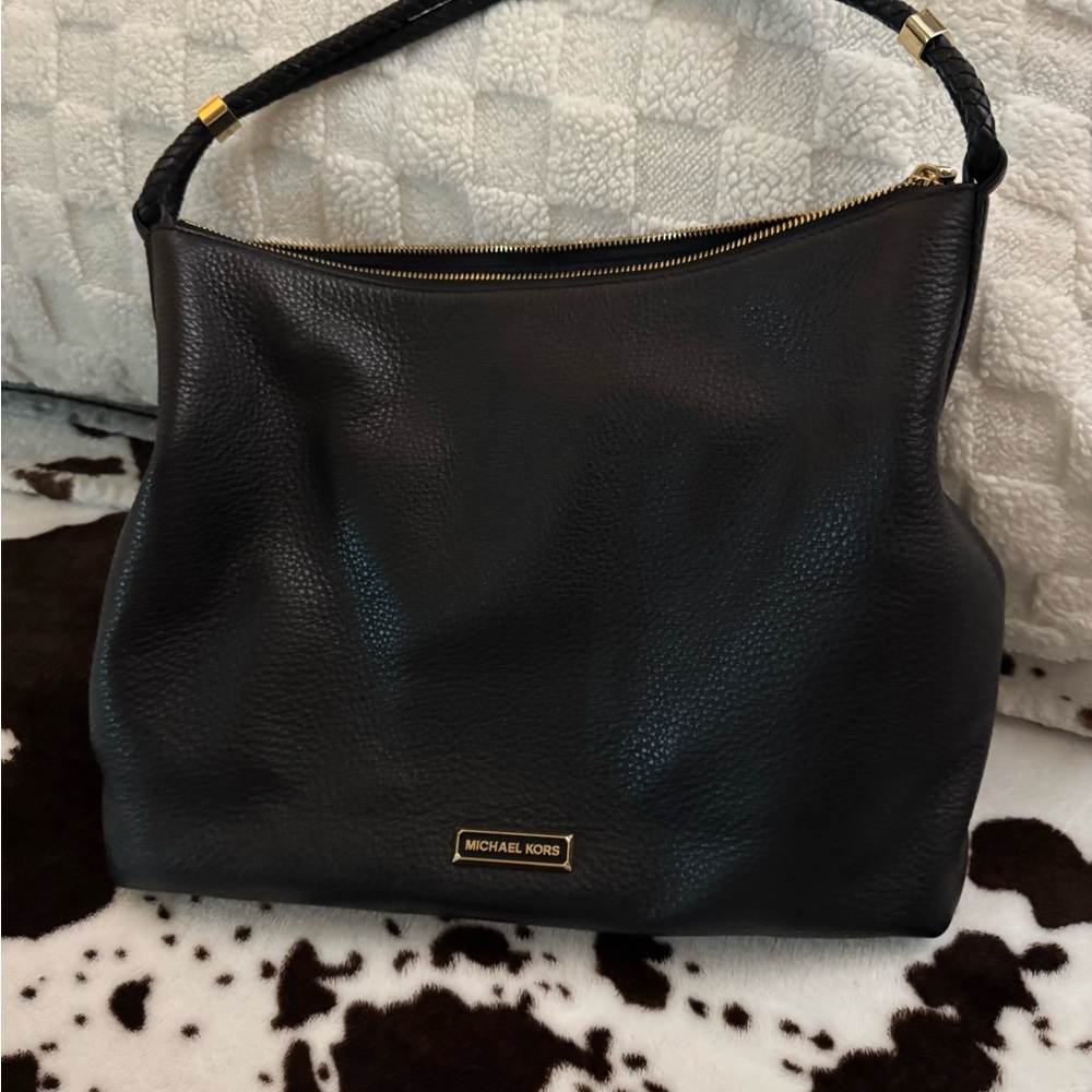 Michael Kors Black Leather Hobo Bag